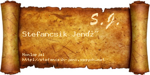 Stefancsik Jenő névjegykártya