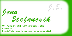 jeno stefancsik business card